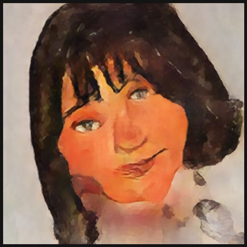 Woman with distorted face