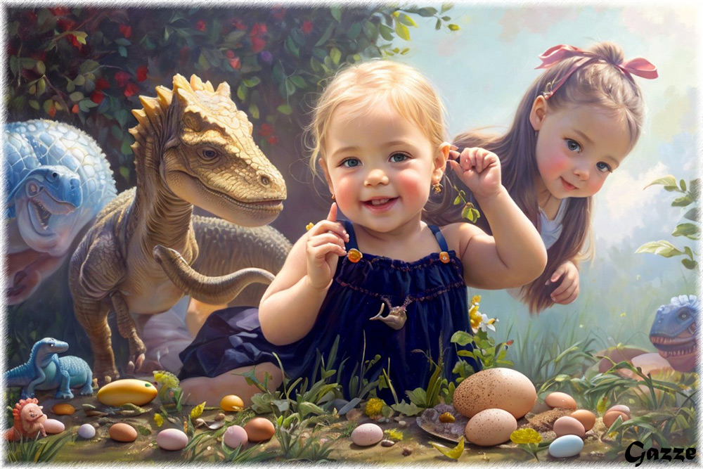 Children and dinos