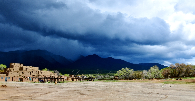 Taos Pueblo or Pueblo de Taos, North Building (Hlaauma), Pueblo Peak, Taos Mountain,  New Mexico 416 