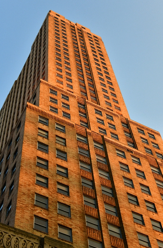 Golden light on building in downtown Cincinnati, Ohio 251. 