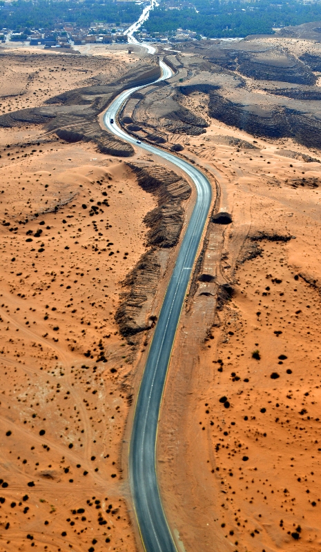 Coming out the Saudi desert, Thadig, Saudi Arabia 1320 