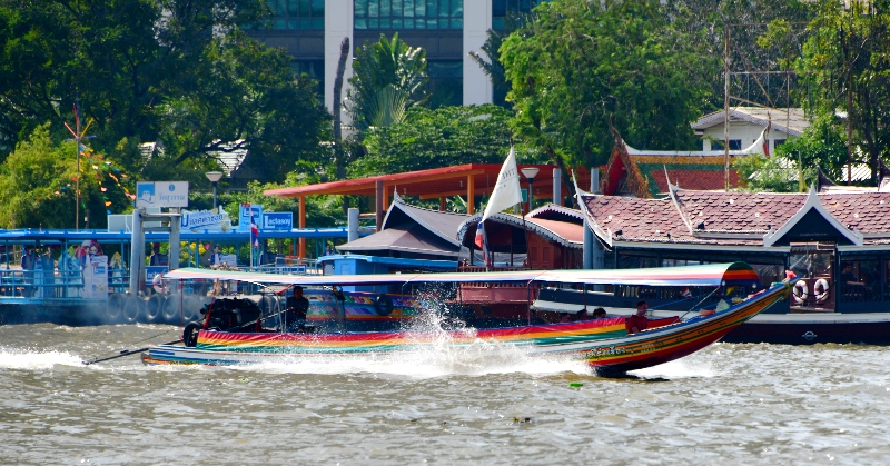 Thai Long Tail boat on the Chao Phraya River, Bangkok, Thailand 120