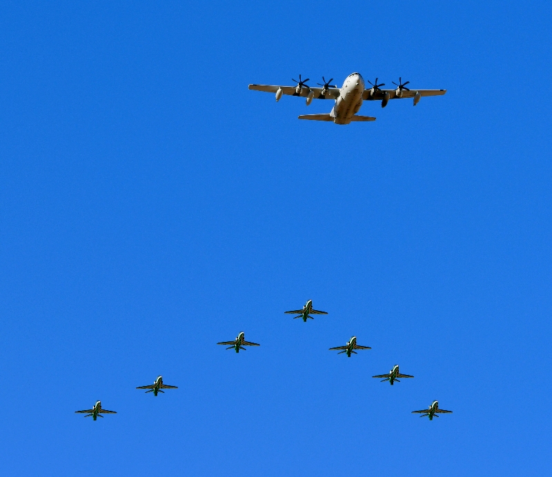 Saudi Hawks, Royal Saudi Air Force Aerobatic Team,  and C-130 Thumamah Airport, Riyadh, Saudi Arabia 300 