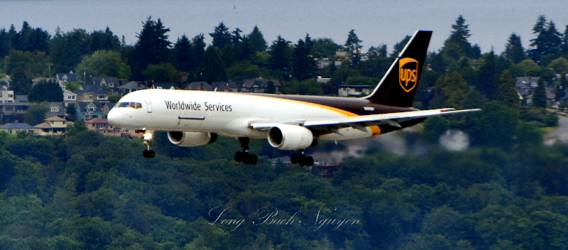 UPS Boeing 757 on Final to Boeing Field, Seattle, Washington 026  