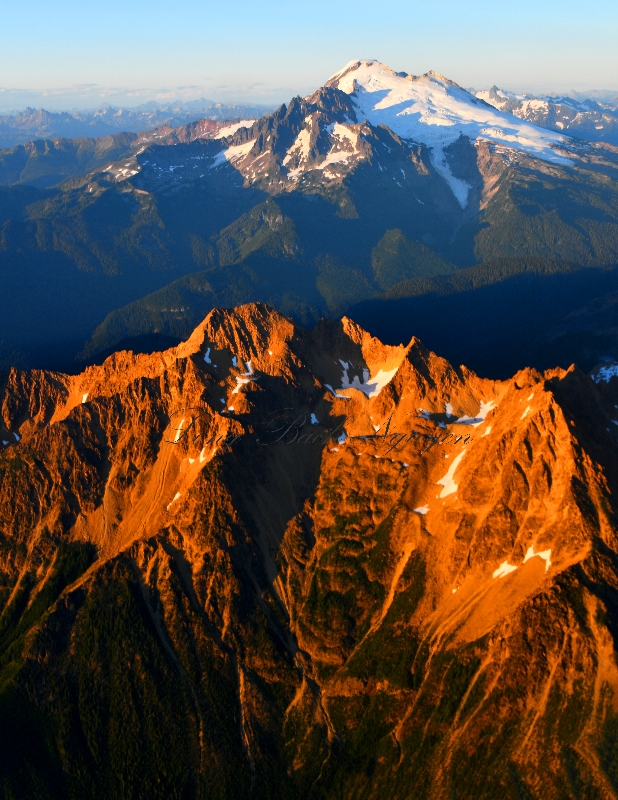 Golden Twin Sister and Mount Baker, Cascade Mountains, Washington 115a  