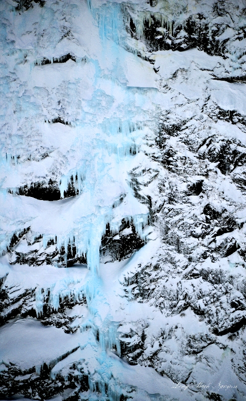 Blue Waterfalls on Three Fingers Mountains, Washington 428a  