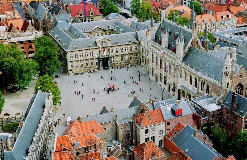 Bruges City Hall, Burg Square, Basilica of the Holy Blood, Vlaamse Overheid, Brugge, Belgium 1990 