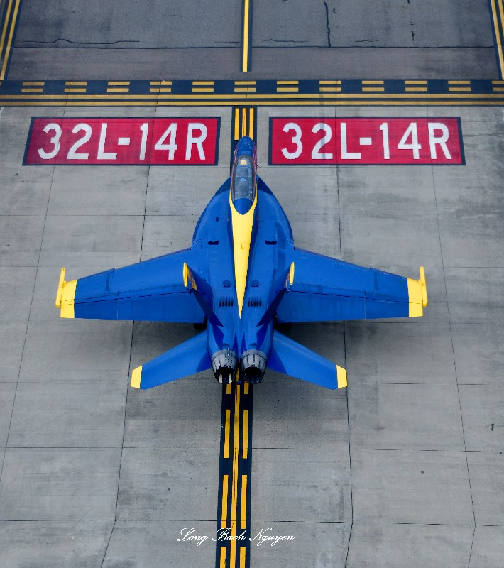 Blue Angels 7 Hold Short Runway 14R at Boeing Field, Seattle, Washington 008 