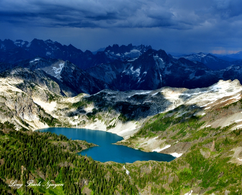 Berdeen Lake, Hagan Mountain, Thunderstorm over The Picket Range, North Cascade Mountain, Washington 618 