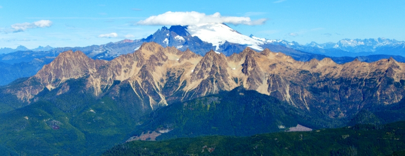 Twin Sisters and Mount Baker, Picket Range, Cascade Mountains, Washington 082 