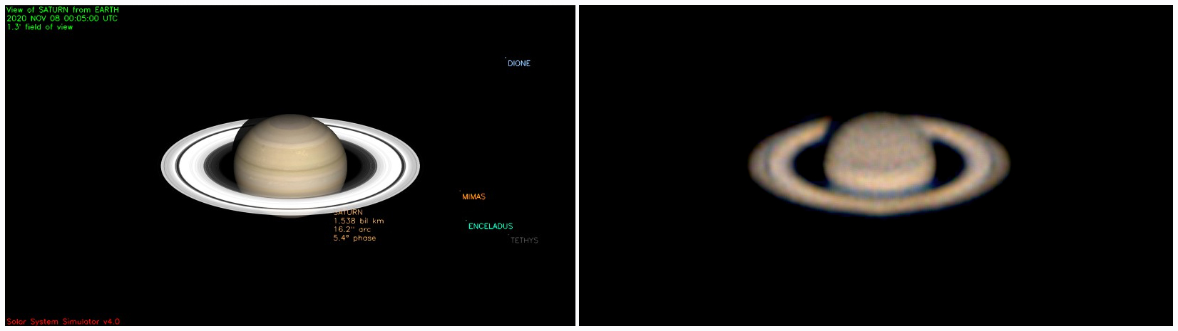 Saturn 20201108 @ 0006 UT with JPL Chart