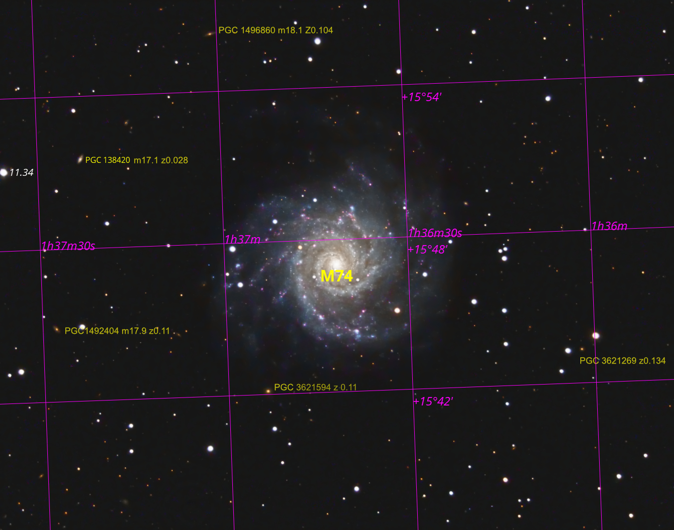 M 74 Annotated