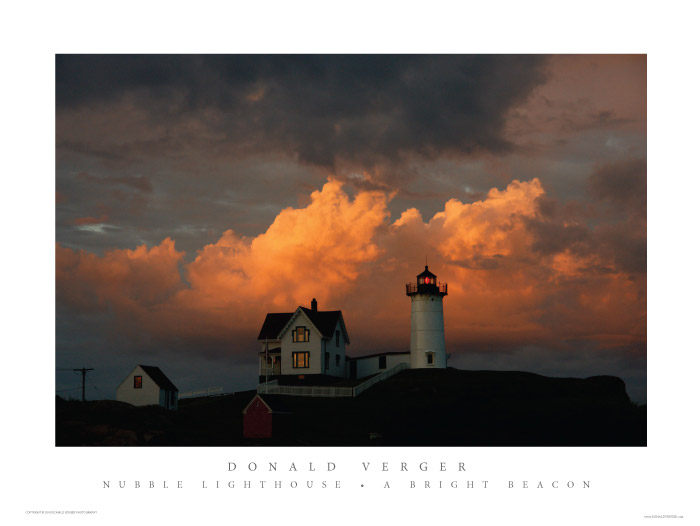 402NUBBLE LIGHTHOUSE A BRIGHT BEACON POSTER