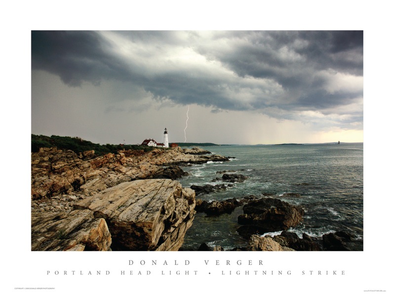 65LIGHTNING STRIKE AT PORTLAND HEAD LIGHT POSTER... SEE THEM ALL AT....