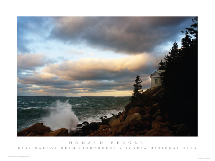 525 ACADIA NATIONAL PARK-Bass Harbor Head Lighthouse-dawn of the storm! 60mph winds