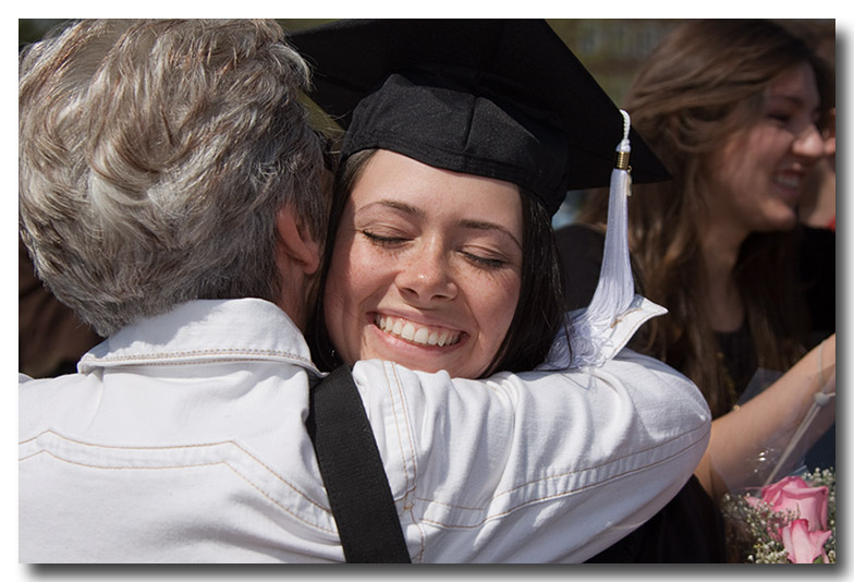Congratulatory hug