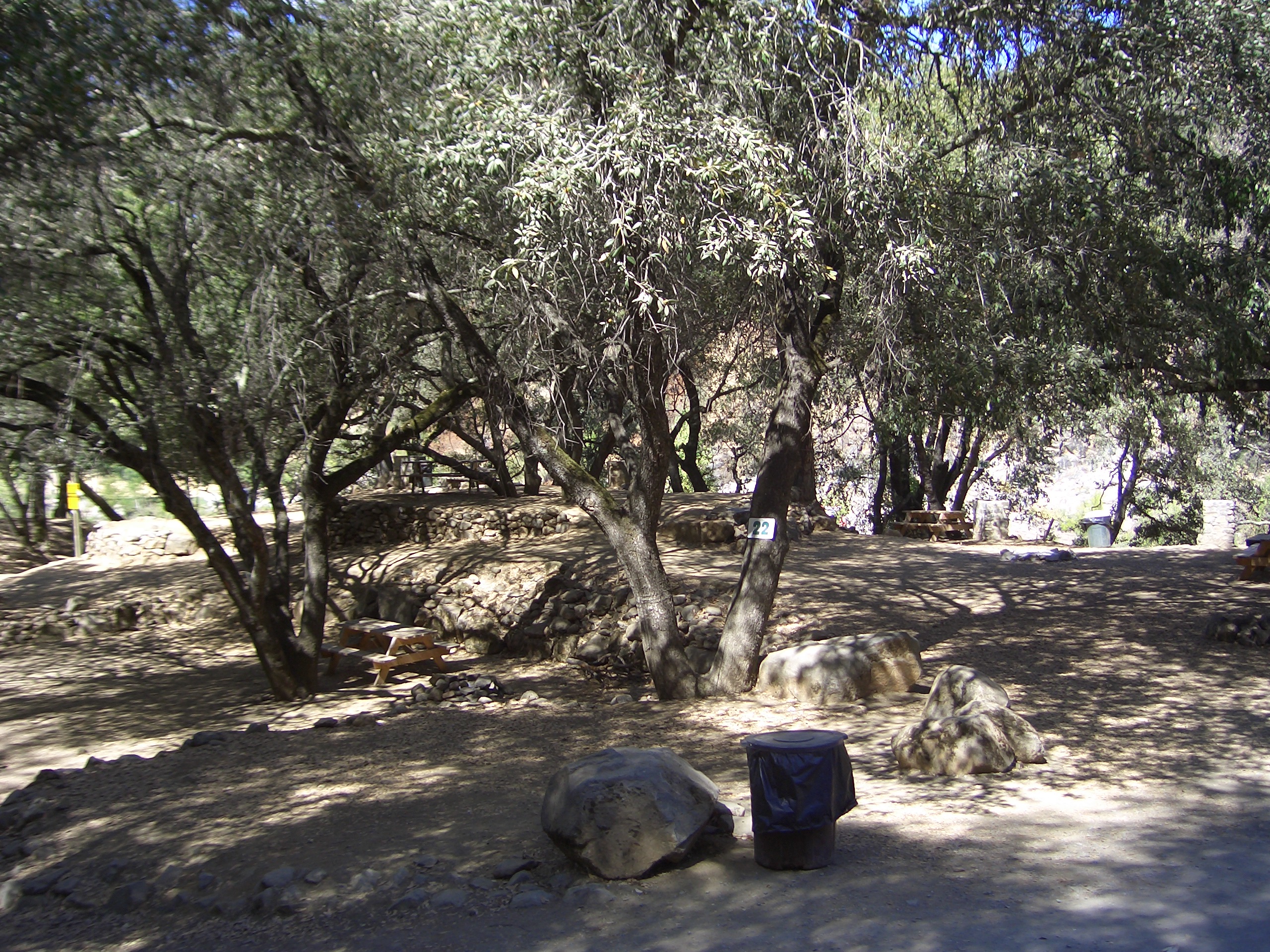tent area which is next to the river