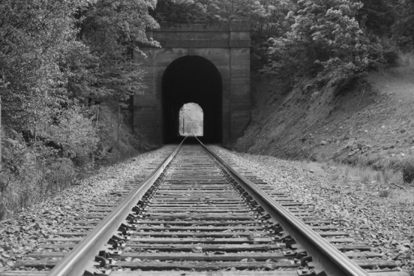Light at the end of the tunnel bw.jpg