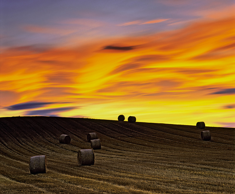 Haybales Sunset