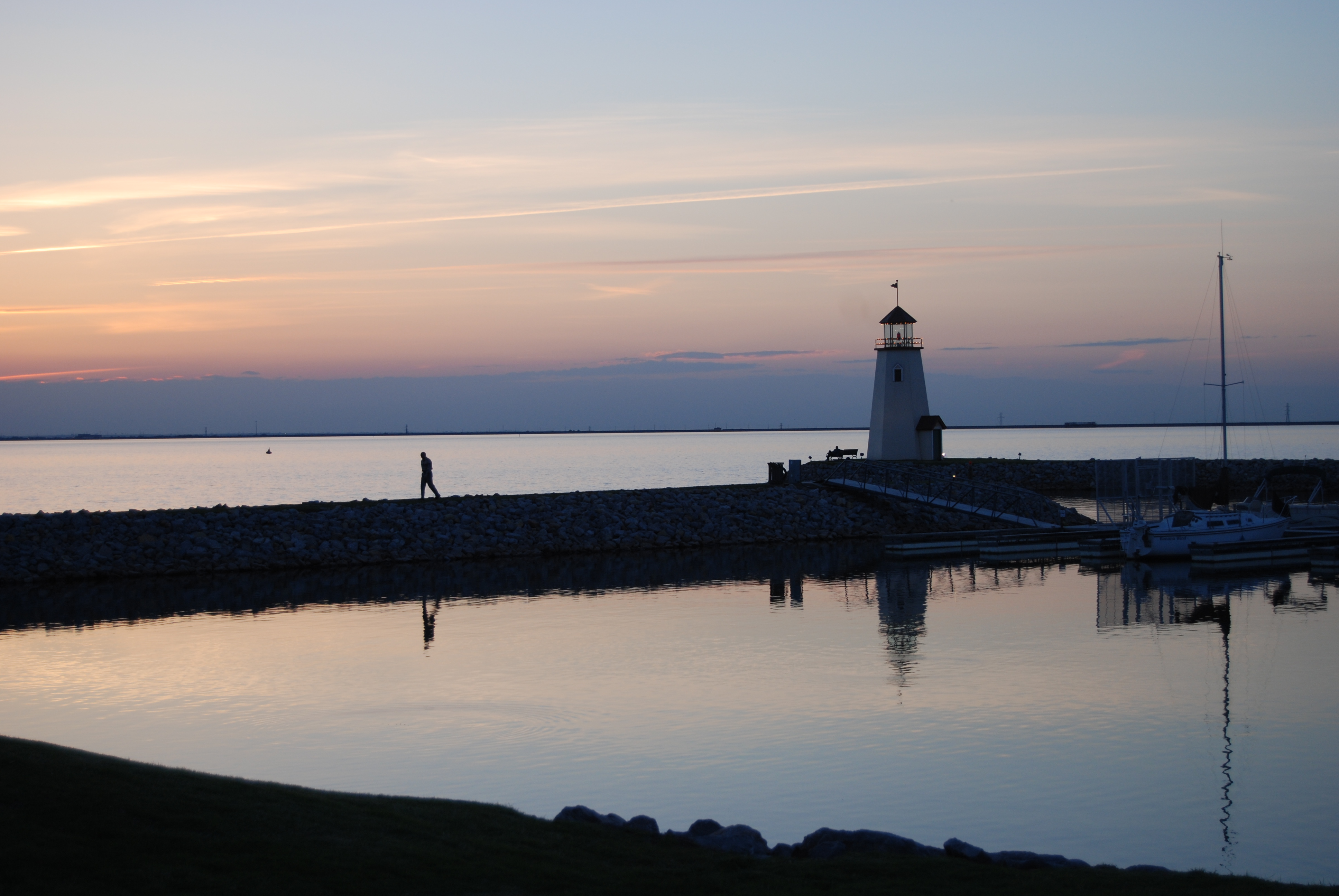 Lake Hefner Lighthouse at Sunset
