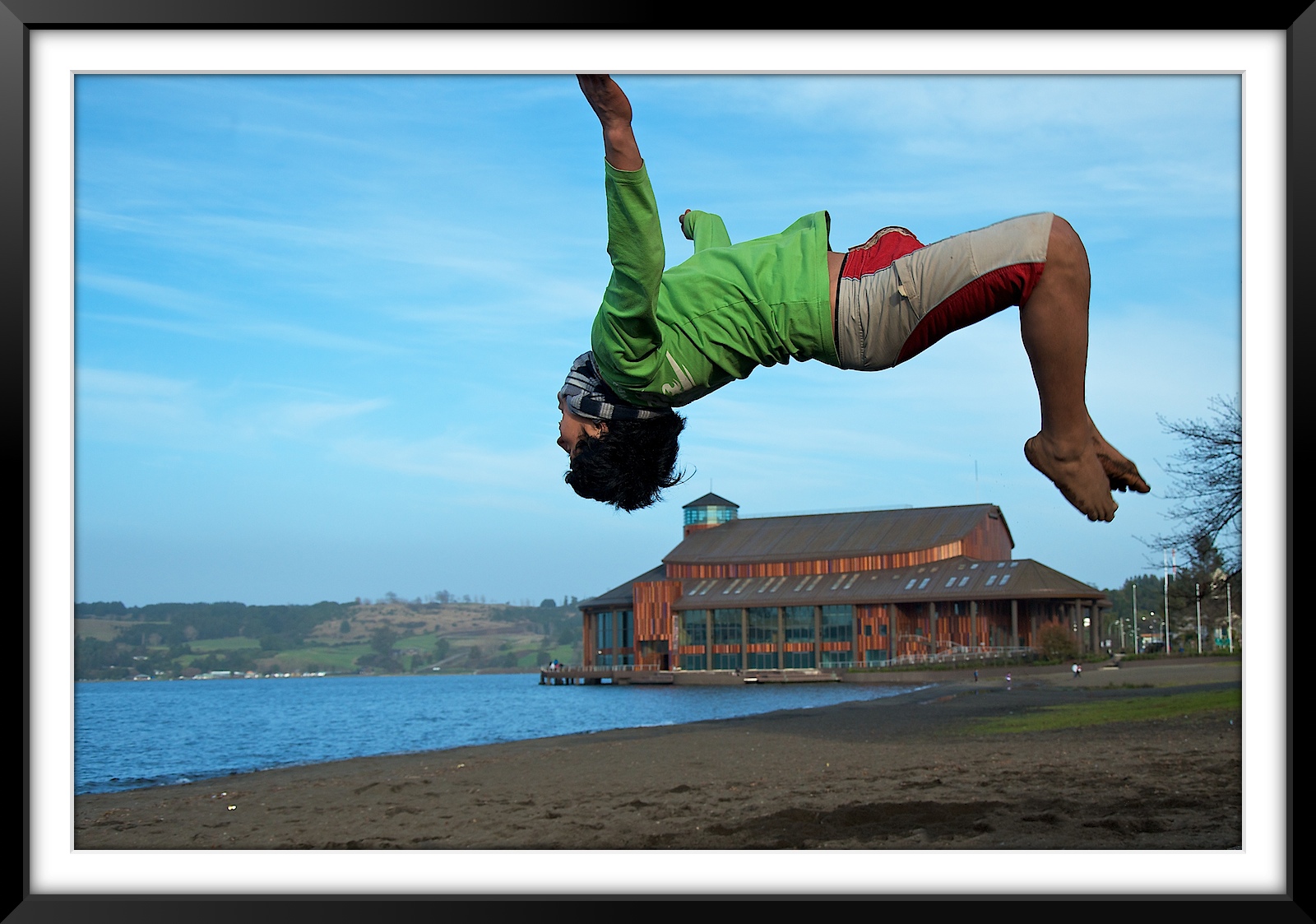 Parkour-ista y Teatro del Lago