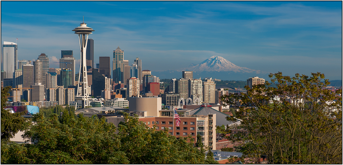 The Space Needle and Mt. Rainier