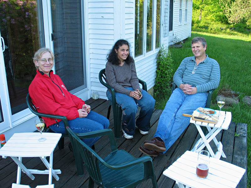Helen, Donna and Phil on the old deck
