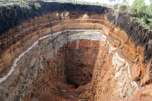 Corte en la Tierra que Muestra la Historia Geologica de la Region