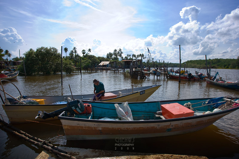 Boats at Kampung Balok fishing village