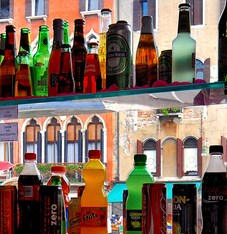 The beautiful Venice through the bottles...
