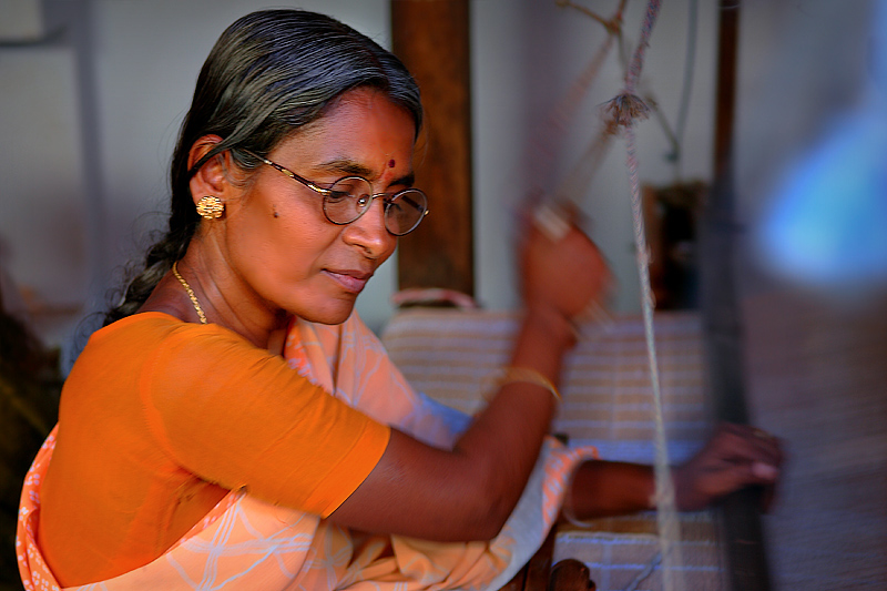 At the loom