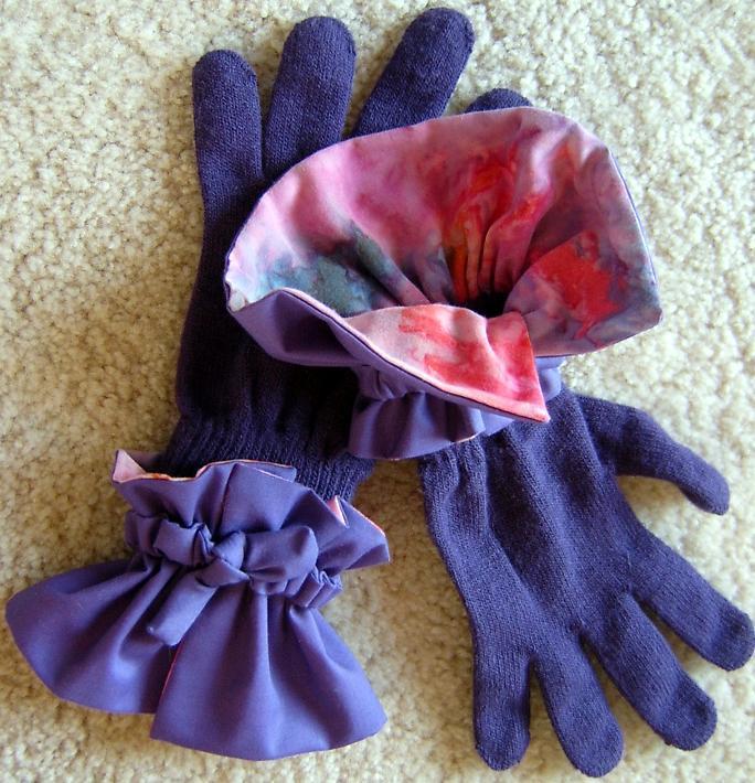 Purple/Batik-Faced Glove Cuffs