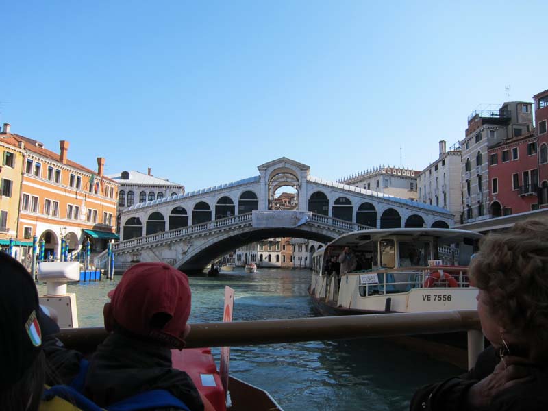 Leaving Venice on a water taxi
