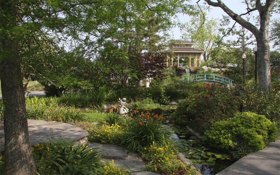 Japanese garden in Louisianas plantation country