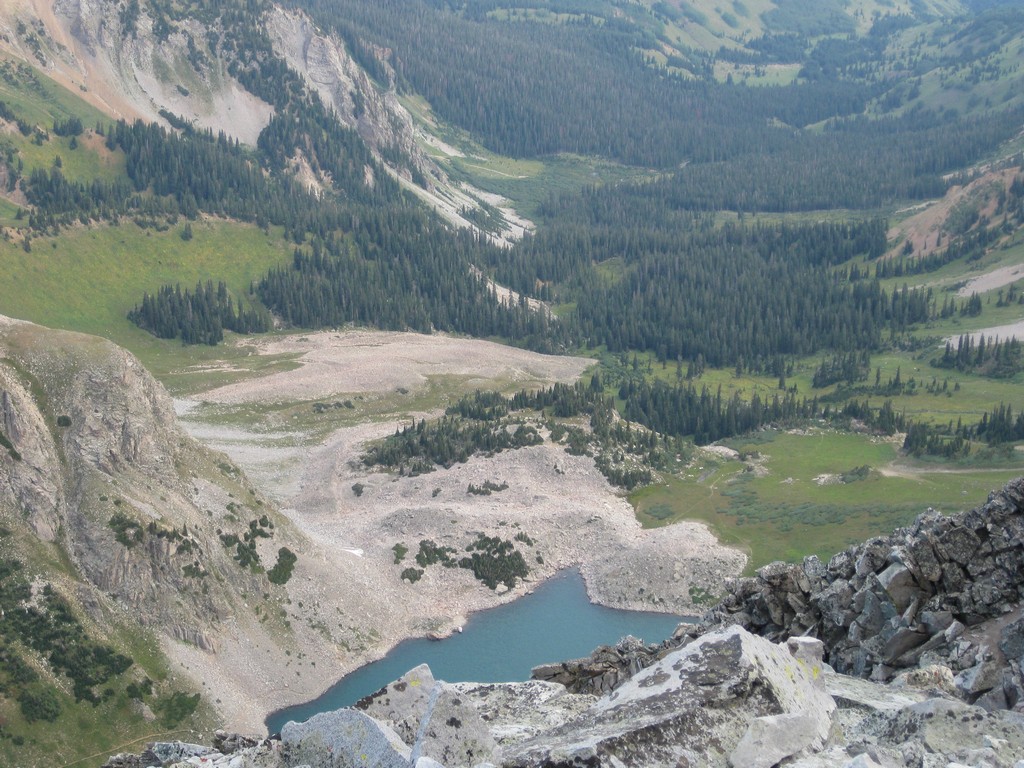 Capitol Lake & Drainage Viewed From Summit of K2...Basecamp in Trees (right of center)