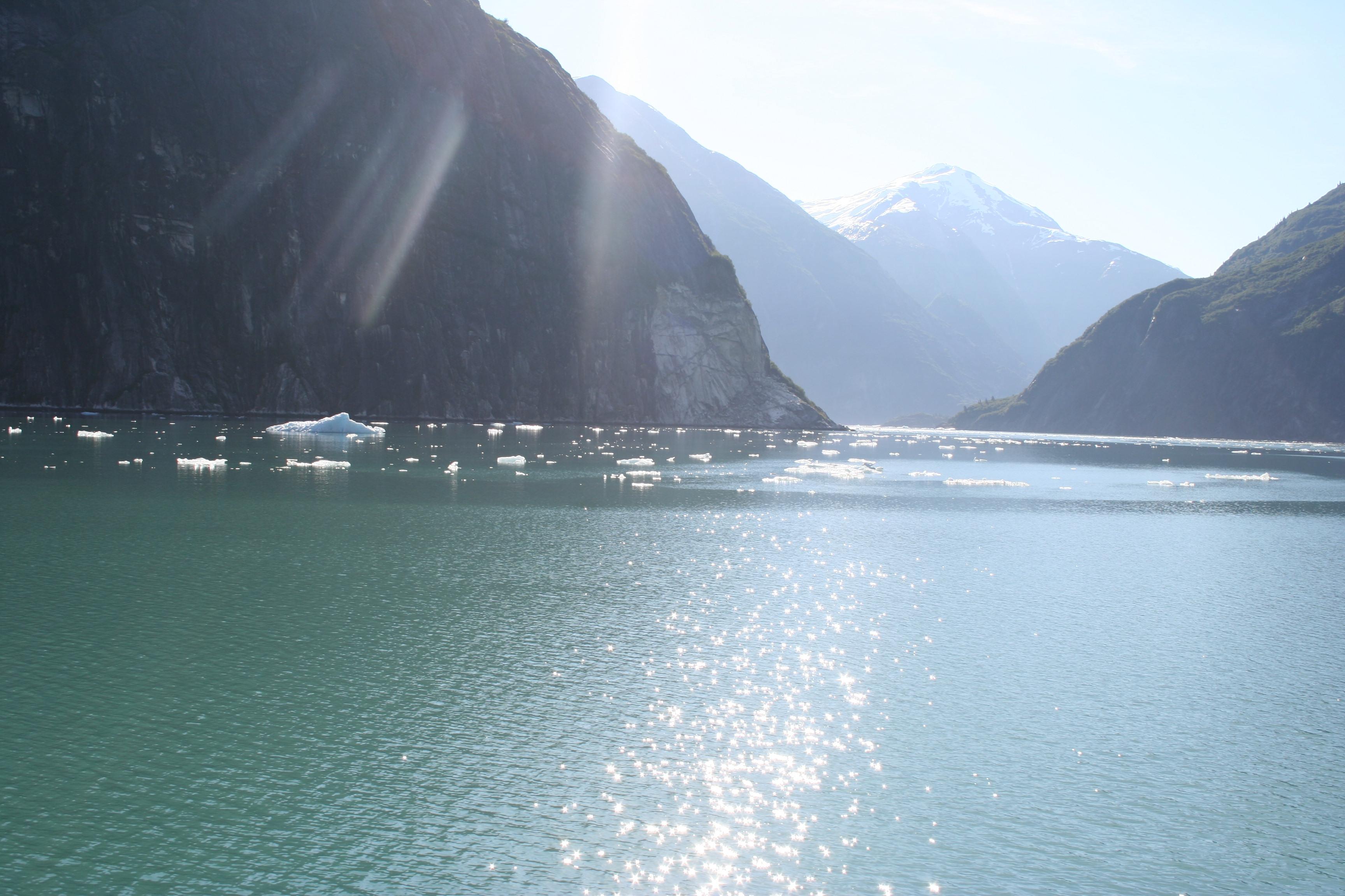 Approaching an ice field as we get  close to a glacier.