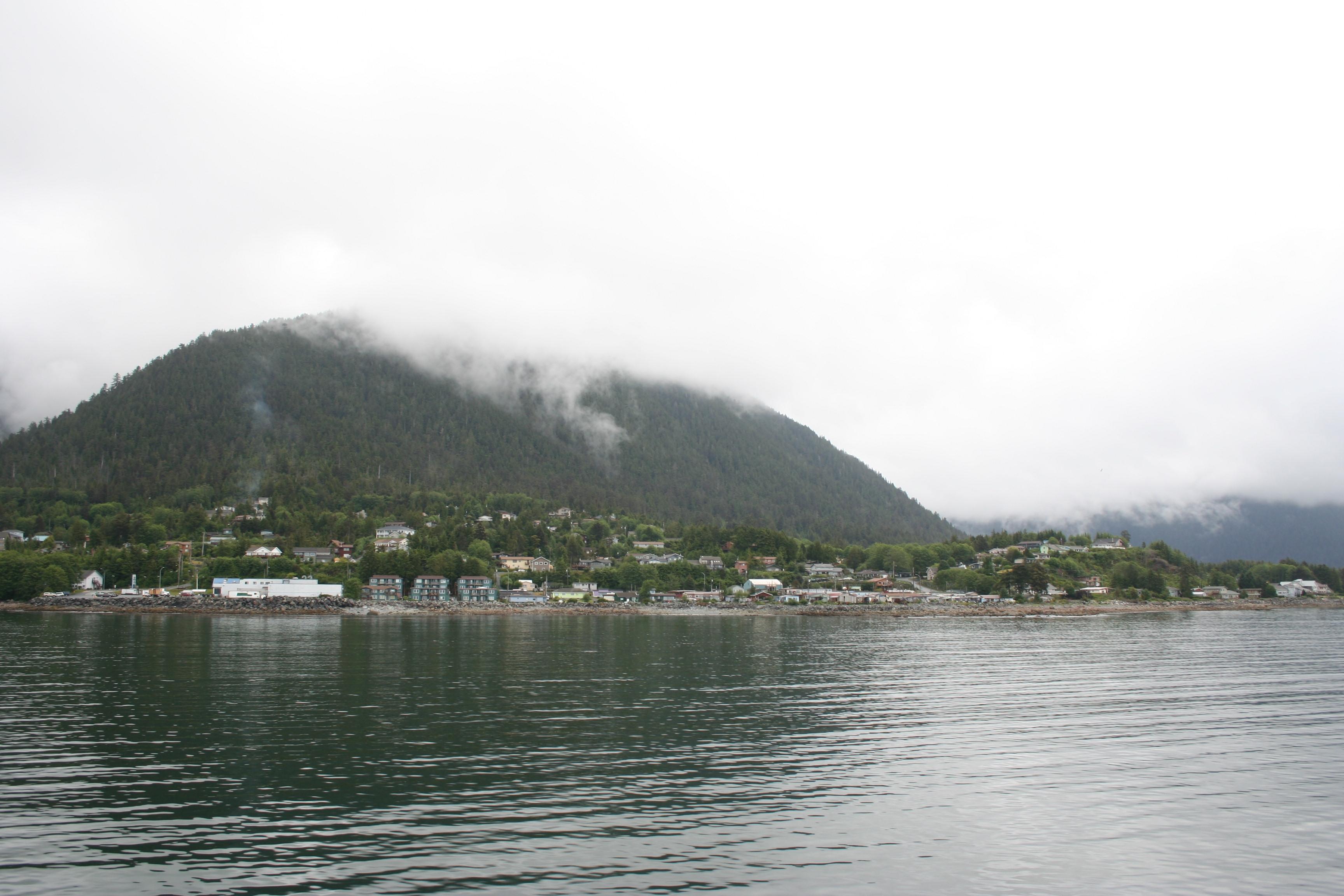 Coming in to Sitka - population 9,000.