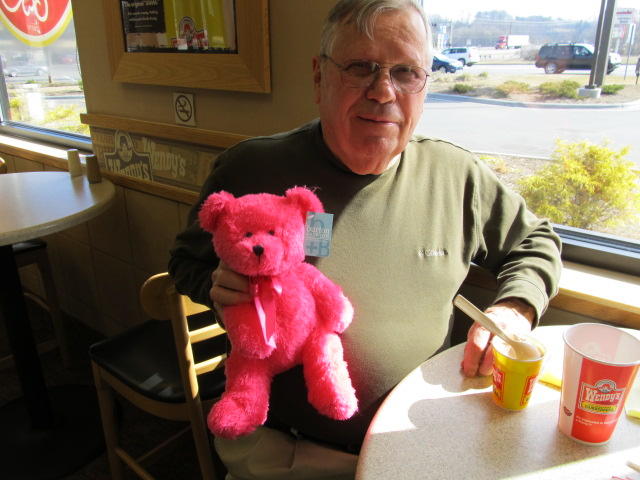 Just a handsome Pink Bear hugger
