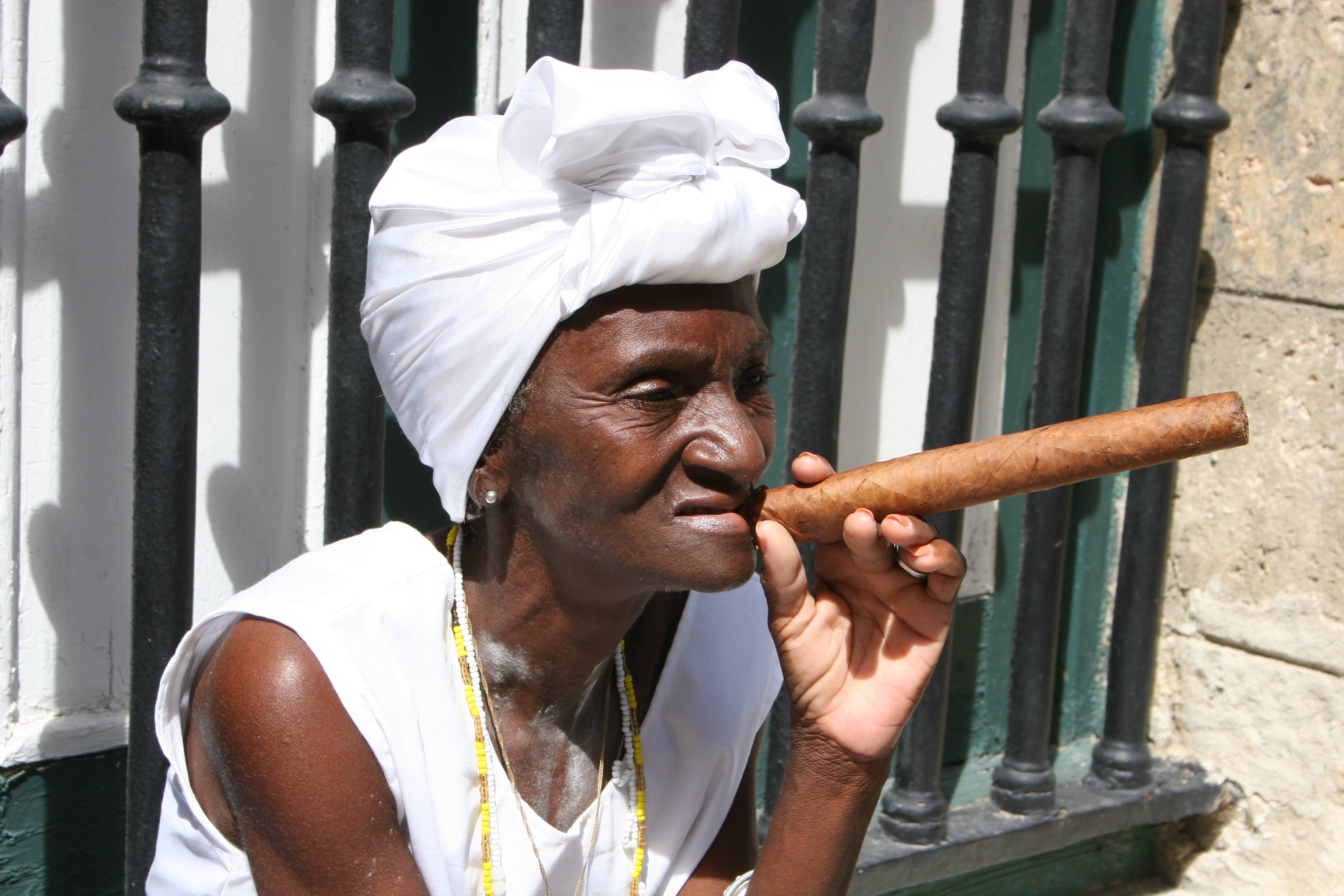 cuban woman with a cigar