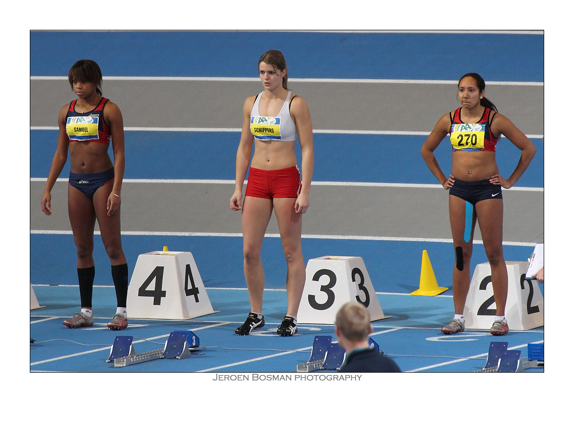 Jamile Samuel (l.), Dafne Schippers (m.) & Loreanne Kuhurima (r.)