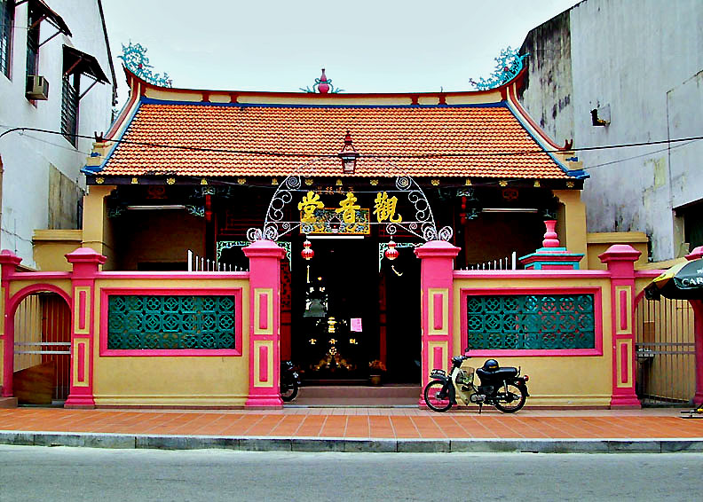 Chinese temple with motorcycle