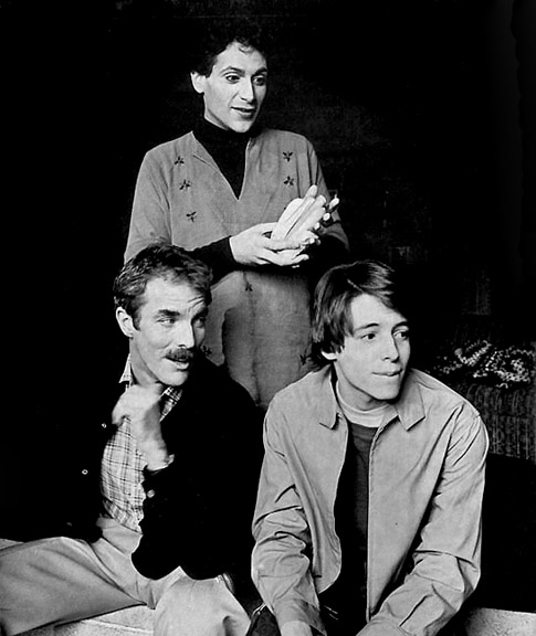 Harvey Fierstein (standing) with Joel Crothers (left) and Matthew Broderick