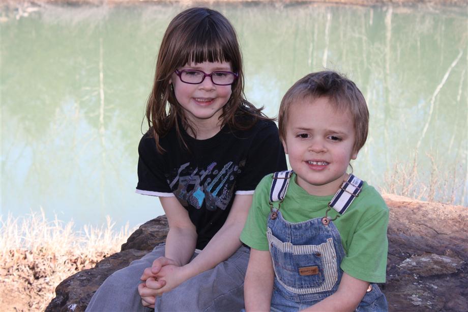 Kids at Lee Creek Bridge