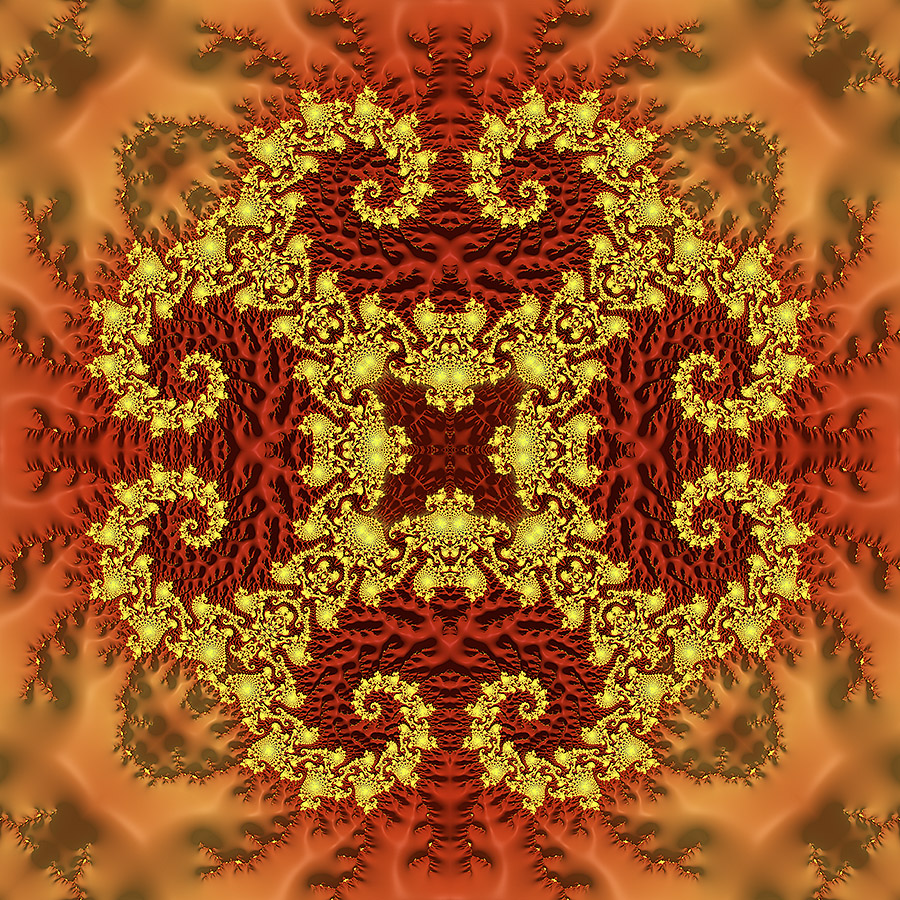 Yellow Red & Orange Spiral kaleidoscope