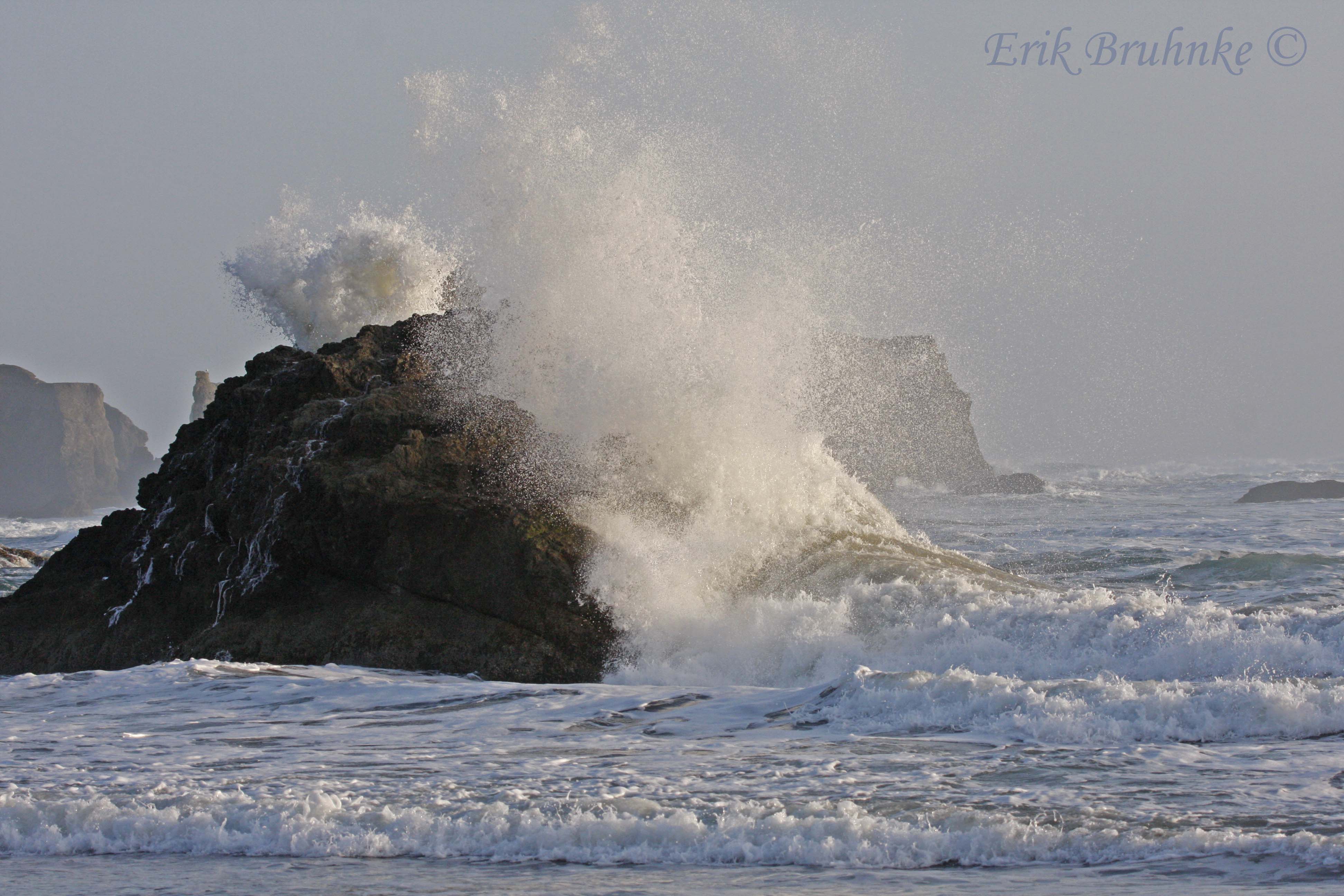 Crash! The tide is slowly coming in when this photo was taken.