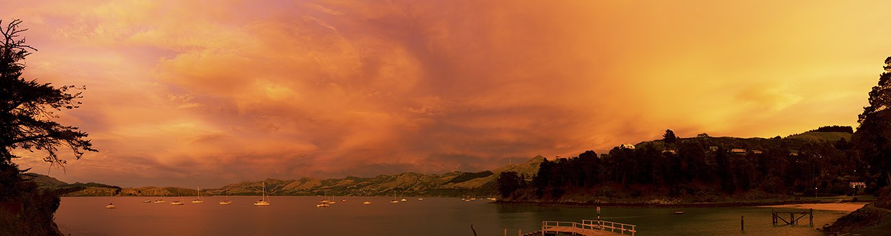 Sunrise from Corsair Bay, Lyttelton Harbour, Canterbury, New Zealand