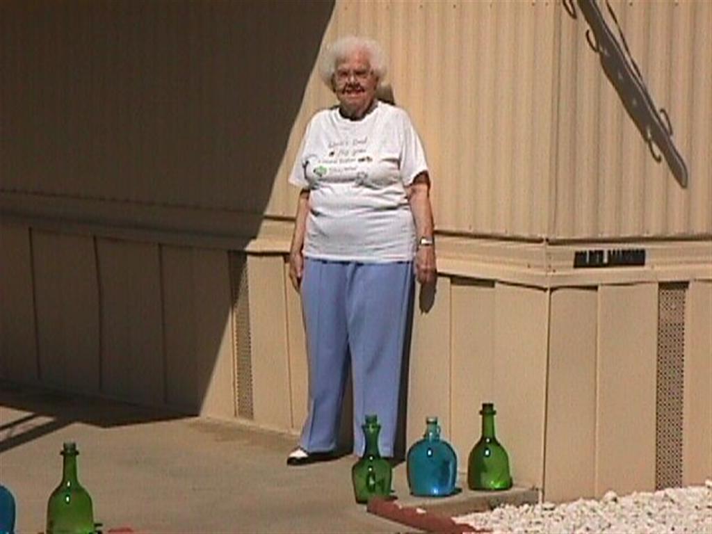 Aunt Bernice Smith by her trailer in Vista, CA