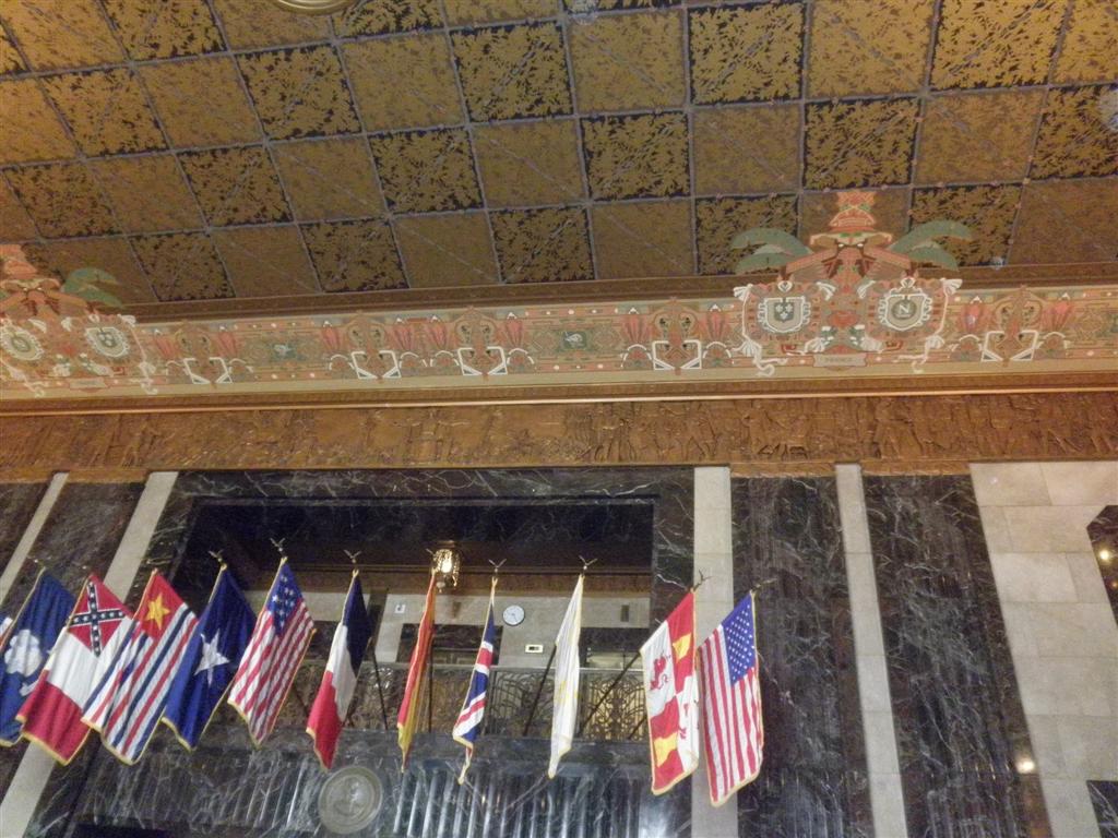 Baton Rouge - Gold leaf ceiling in lobby