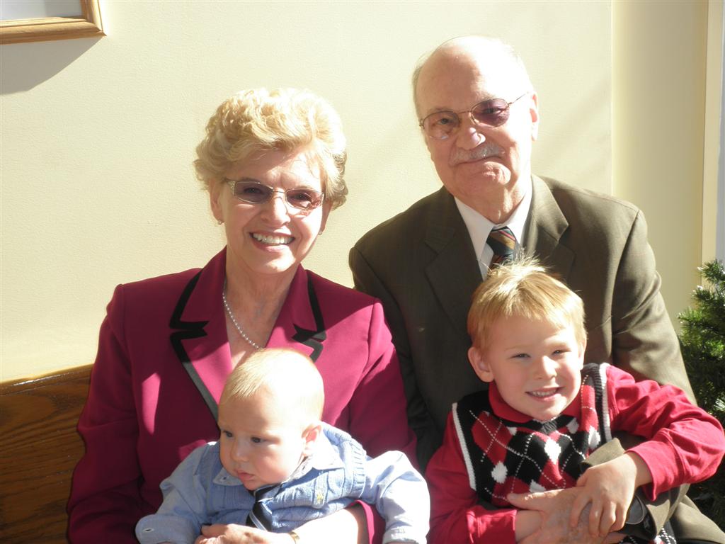 Proud grandparents with grandsons, Zach and Josh