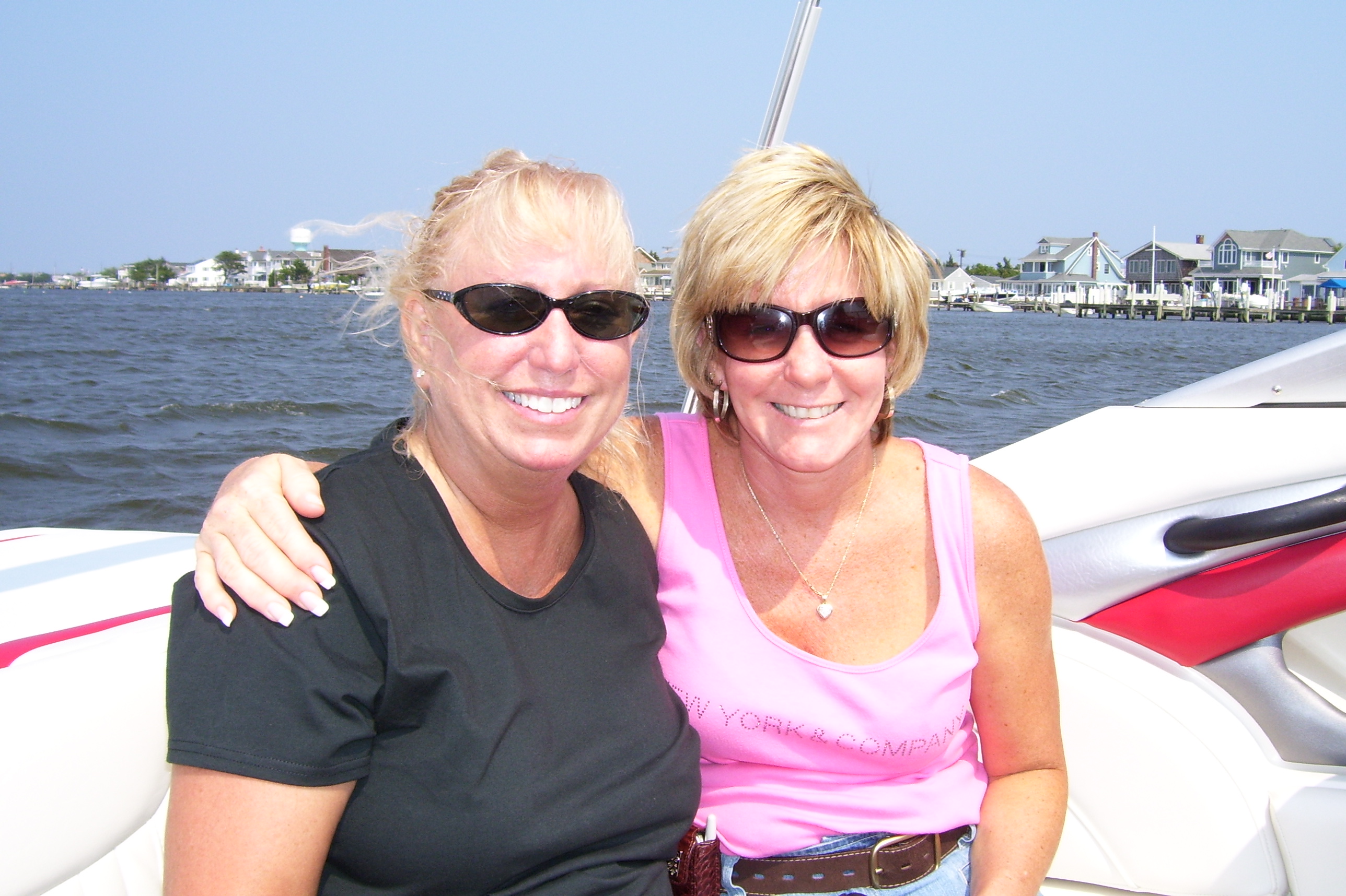 barb and laurie on barb and dons boat